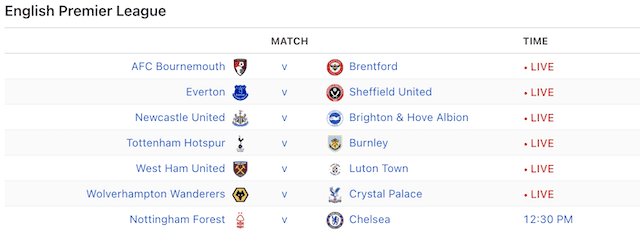 Big Premier League Schedule Today